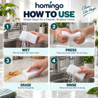 How to use: wet the eraser, press out the water without wringing, rub the mark gently, then rinse and air dry